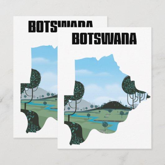 Botswana-Reiseposter (Vorne/Hinten)