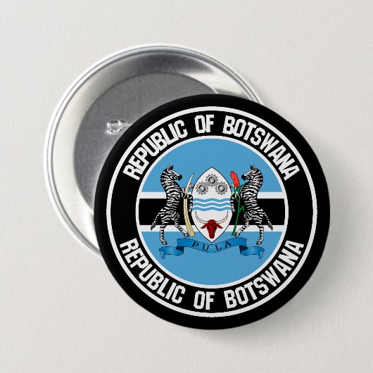 Botswana Round Emblem Button (Vorne & Hinten)