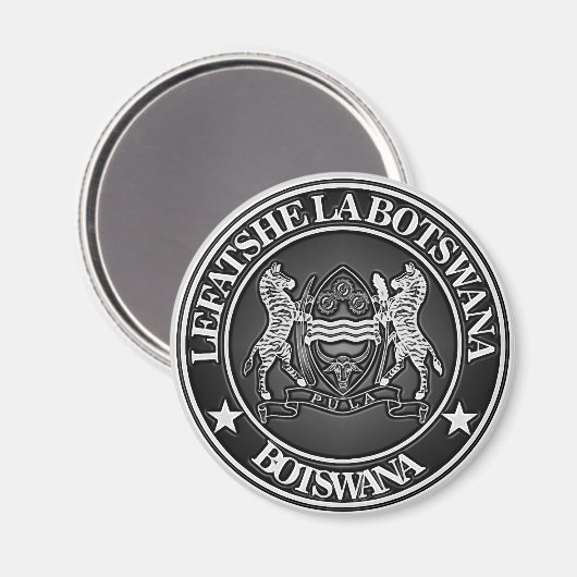Botswana Round Emblem Magnet (Vorderseite/Rückseite)
