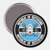 Botswana Round Emblem Magnet (Vorderseite/Rückseite)