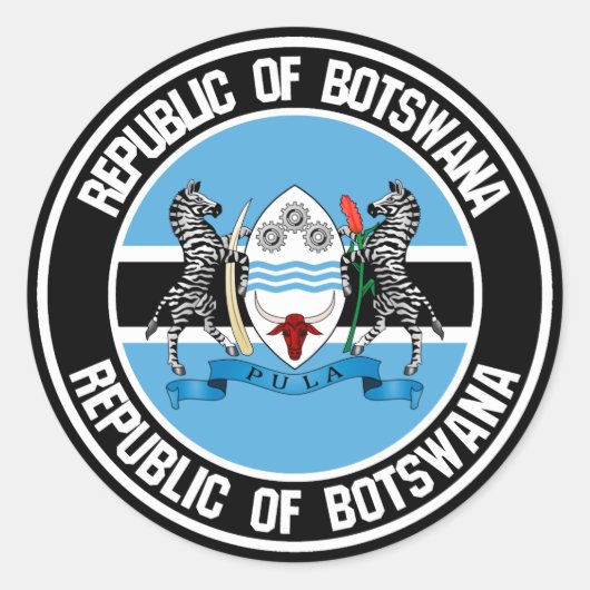 Botswana Round Emblem Runder Aufkleber (Vorderseite)