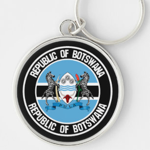 Botswana Round Emblem Schlüsselanhänger