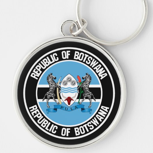 Botswana Round Emblem Schlüsselanhänger (Vorne)