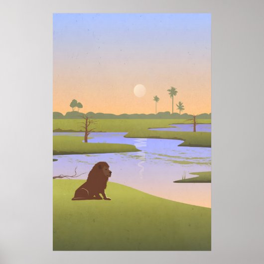 Botswana Safari Nursery Poster (Vorne)