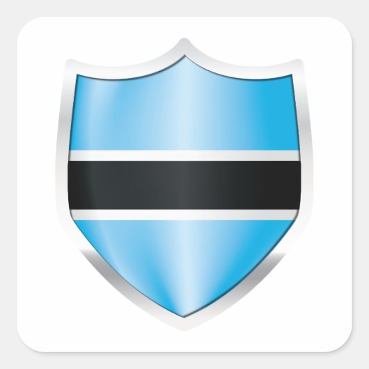 Botswana-Silberschildflagge Quadratischer Aufkleber (Vorderseite)
