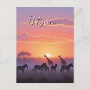 Botswana Sonnenuntergang Reise Postkarte