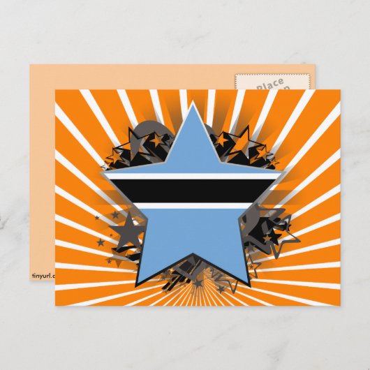 Botswana Star Postkarte (Vorne/Hinten)