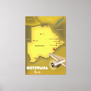 Botswana Vintage-Reiseposter im Stil der Vergangen Leinwanddruck