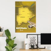 Botswana Vintage-Reiseposter im Stil der Vergangen Poster (Heimbüro)