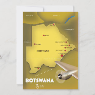 Botswana Vintage-Reiseposter im Stil der Vergangen Save The Date