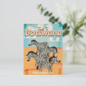 Botswana Vintage Travel Poster Postkarte (Stehend Vorderseite)