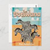 Botswana Vintage Travel Poster Postkarte (Vorne/Hinten)