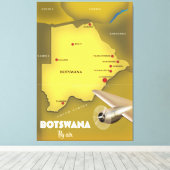 Botswana Vintages Reiseplakat. Leinwanddruck (Insitu (Holzboden))