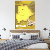 Botswana Vintages Reiseplakat. Leinwanddruck (Insitu (Schlafzimmer))