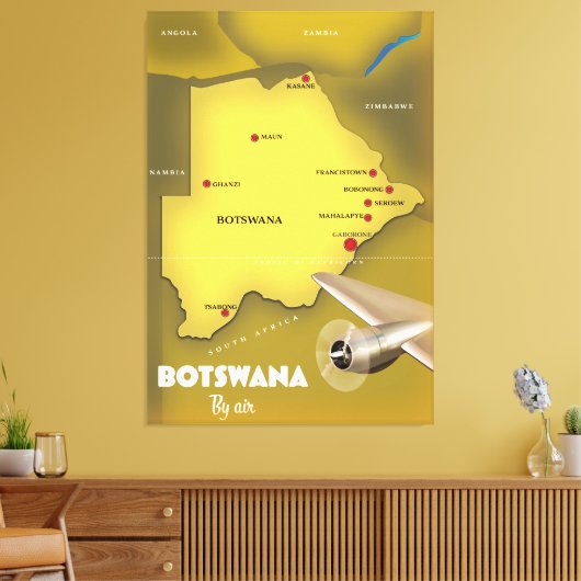 Botswana Vintages Reiseplakat. Leinwanddruck (Insitu (Wohnzimmer))