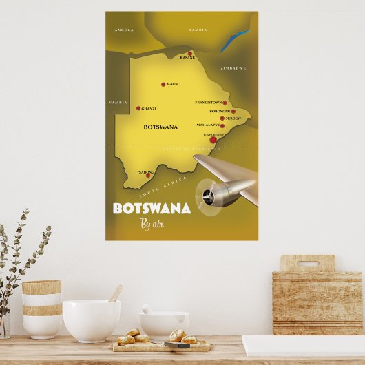 Botswana Vintages Reiseplakat. Poster (Küche)