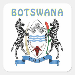 Botswana-Wappen Quadratischer Aufkleber