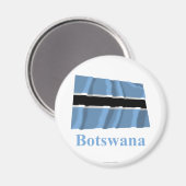 Botswana Waving Flag mit Namen Magnet (Vorderseite/Rückseite)