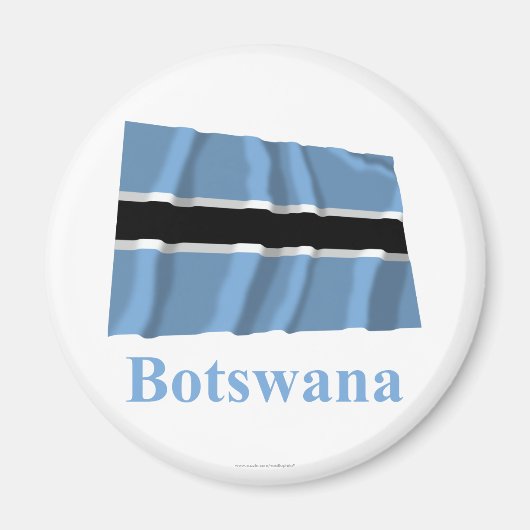 Botswana Waving Flag mit Namen Magnet (Vorne)