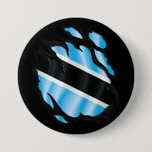 Botswana Zerrissene Flagge Button