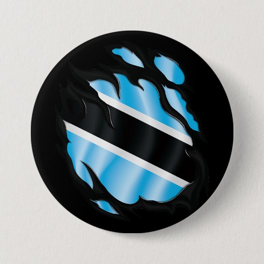 Botswana Zerrissene Flagge Button (Vorderseite)