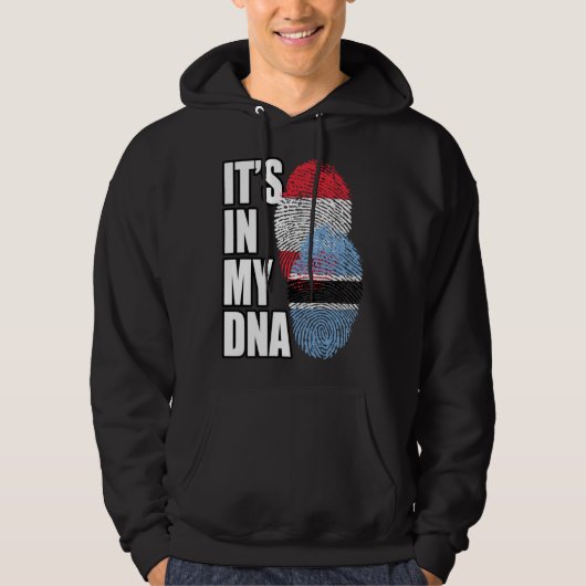 Botswanan And Austrian Mix DNA Flag Heritage Hoodie (Vorderseite)