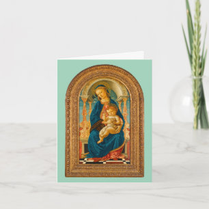 Botticelli (1445-1510) Madonna & Child Enthroned Dankeskarte