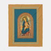 Botticelli (1445-1510) Madonna & Child Enthroned Fleecedecke (Vorderseite)