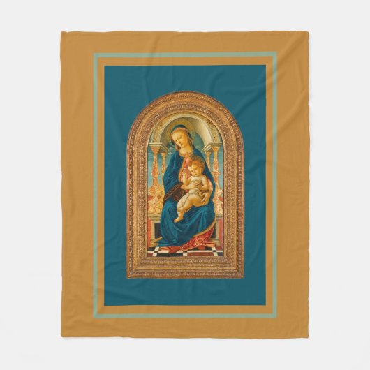 Botticelli (1445-1510) Madonna & Child Enthroned Fleecedecke (Vorderseite)