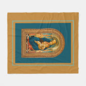 Botticelli (1445-1510) Madonna & Child Enthroned Fleecedecke (Vorderseite (Horizontal))