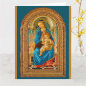 Botticelli (1445-1510) Madonna & Child Enthroned Karte (Gelbe Blume)