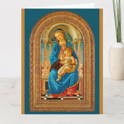 Botticelli (1445-1510) Madonna & Child Enthroned Karte (Vorderseite)