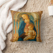 Botticelli (1445-1510) Madonna & Child Enthroned Kissen (Decke)