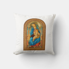 Botticelli (1445-1510) Madonna & Child Enthroned Kissen