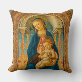 Botticelli (1445-1510) Madonna & Child Enthroned Kissen