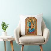 Botticelli (1445-1510) Madonna & Child Enthroned Kissen (Stuhl )