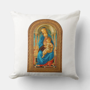Botticelli (1445-1510) Madonna & Child Enthroned Kissen