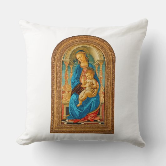 Botticelli (1445-1510) Madonna & Child Enthroned Kissen (Vorderseite)