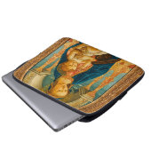 Botticelli (1445-1510) Madonna & Child Enthroned Laptopschutzhülle (Vorne Knopf)