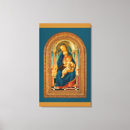 Botticelli (1445-1510) Madonna & Child Enthroned Leinwanddruck (Vorderseite)
