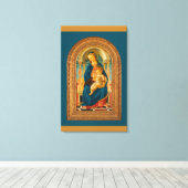 Botticelli (1445-1510) Madonna & Child Enthroned Leinwanddruck (Insitu (Holzboden))