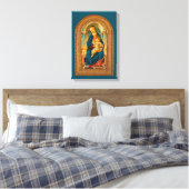 Botticelli (1445-1510) Madonna & Child Enthroned Leinwanddruck (Insitu (Schlafzimmer))