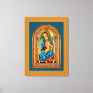 Botticelli (1445-1510) Madonna & Child Enthroned Leinwanddruck