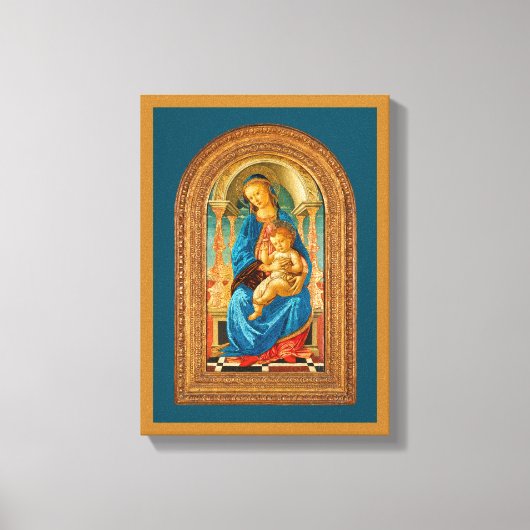 Botticelli (1445-1510) Madonna & Child Enthroned Leinwanddruck (Vorderseite)