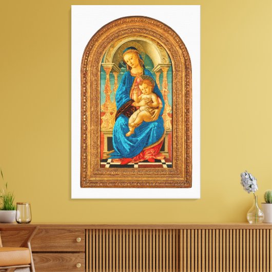 Botticelli (1445-1510) Madonna & Child Enthroned Leinwanddruck (Insitu (Wohnzimmer))
