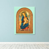 Botticelli (1445-1510) Madonna & Child Enthroned Leinwanddruck (Insitu (Holzboden))