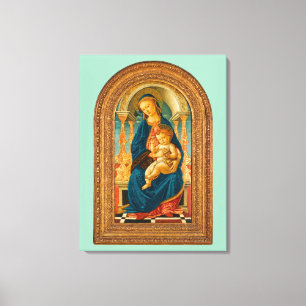 Botticelli (1445-1510) Madonna & Child Enthroned Leinwanddruck