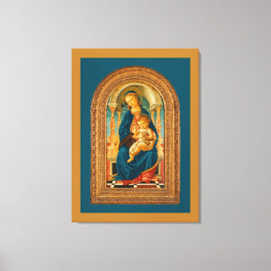 Botticelli (1445-1510) Madonna & Child Enthroned Leinwanddruck