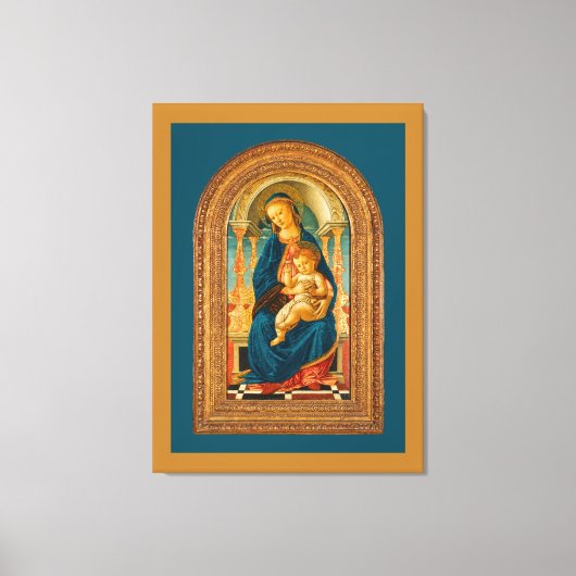 Botticelli (1445-1510) Madonna & Child Enthroned Leinwanddruck (Vorderseite)