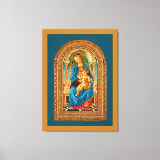 Botticelli (1445-1510) Madonna & Child Enthroned Leinwanddruck (Vorderseite)